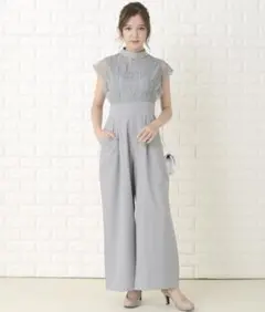 LaceLadies ハイウエストレース切り替えパンツドレス・オールインワン