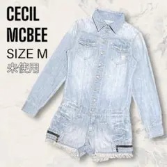 【未使用】 CECIL McBEE デニム オールインワン ライトブルー