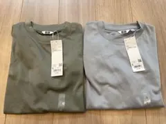 エアリズムコットンオーバーサイズTシャツ/5分袖 色違い2枚セット　Sサイズ