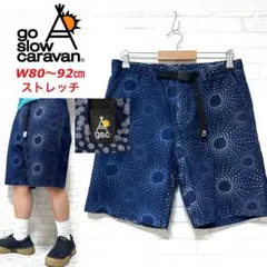go slow caravan 総柄 ドット柄 イージーデニムショーツのサムネイル