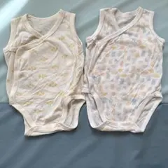ユニクロ ベビー肌着 コットンメッシュボディスーツ ノースリーブ 前開き 70