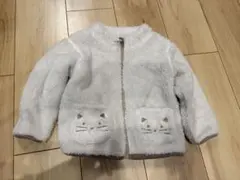 猫の顔ポケット付きフリースジャケット 90 SiMPLE FREE