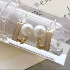 未使用 フェイク パールハーフピアス