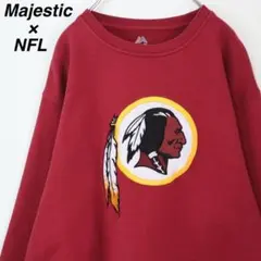 【NFLチーム】マジェスティック スウェット レッドスキンズ アメフト XL 赤のサムネイル