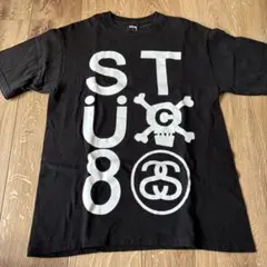 ステューシー　00s tシャツ ブラック　クロスボーン　シャネルロゴ