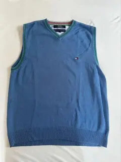 TOMMY HILFIGER Vネック ニットベスト ブルーのサムネイル