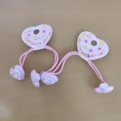 ハート型ピンクヘアゴム2個セット　キッズ