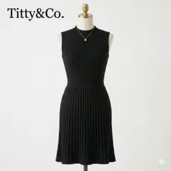 titty&Co. リブニットワンピース ブラック Fサイズ