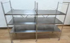無印良品 ステンレスユニットシェルフ ステンレス棚 2連結 ワイヤー