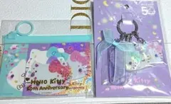 【ハローキティ 】50周年 キーホルダー & ステッカーセット