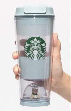 スタバ ジェラートピケ ベアスノードームボーダータンブラー ミントグリーン