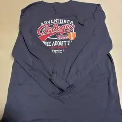 カレッジロゴ 長袖Tシャツ グレー
