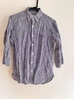 BEAUTY&YOUTH メンズ七分袖リネンチェックシャツ