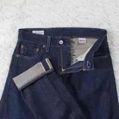 ド濃紺 USA製《リーバイス》511(W27)プレミアム 美品 革パッチ ジップ