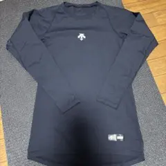 DESCENTE 野球用アンダーシャツ 丸首長袖 ネイビー Sのサムネイル