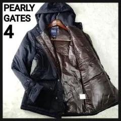 【大きいサイズ】パーリーゲイツ◇フーデット中綿ジャケット　ロゴ刺繍　ボアフード