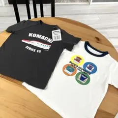 【新品未使用】120cm 新幹線プリント半袖Tシャツ2枚セットまとめ売り