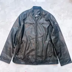 メンズ レザー ジャケット ブラック 3XL ライダース