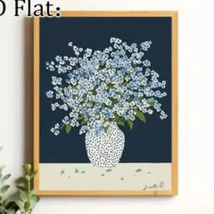 ポスター　インテリア　ブルー＆ホワイトフローラル　3040 キャンバスアート