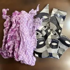 スカーフ　ナロースカーフ　フリルスカーフ　2枚セット