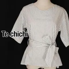 【美品】Te chichi テチチ ストライプ リボンブラウス M ホワイト 綿