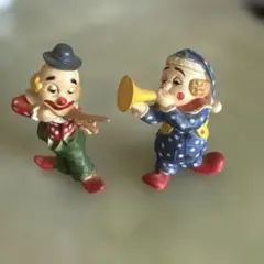 ピエロ 置物 2体セット 楽器演奏 インテリア