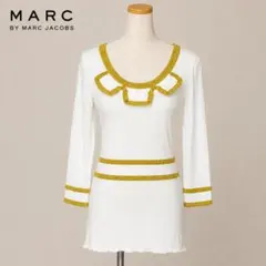 美品 MARC BY MARC JACOBS フリルニット S 白 ゴールドラメのサムネイル
