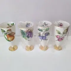 フルーツ柄 陶磁器 グラス 4個セット