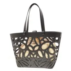 ZARA カットワークトートバッグ（大サイズ）