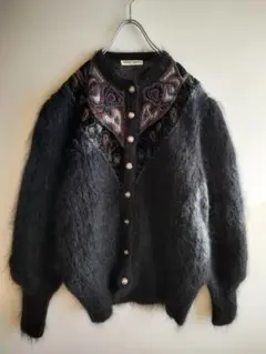 モヘアニット ブラック