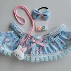 LOVOT服　ラボット　ハンドメイド　水色ワンピース　ポシエット　アクセサリー付