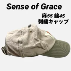 Sense of Grace 刺繍キャップ　麻綿　古着