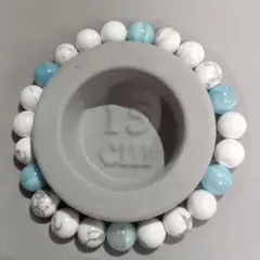 ヘミモルファイト×ハウライト天然石ブレスレット