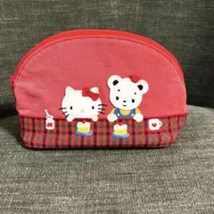 未使用に近い】ハローキティ ファミリア 刺繍ポーチ 赤 - メルカリ