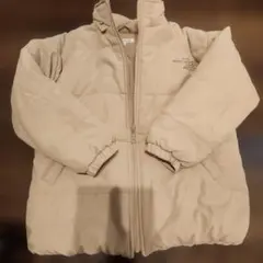 ベージュ ダウンコート ジッパー付き130センチ　ワールド