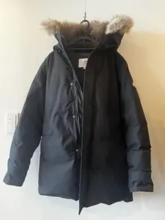 ファー（生産終了）付き　PYRENEX ブラック ダウンジャケット L