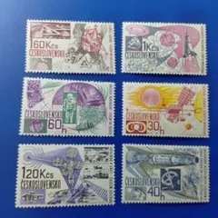 1403【消印有：海外切手(チェコスロバキア)】 科学・技術・産業 3枚