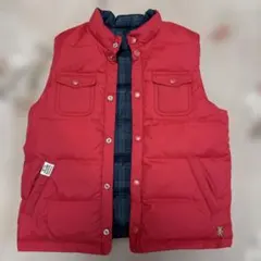 MIKIHOUSE リバーシブル　赤 ダウンベスト 100cm〜 チェック柄