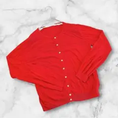 アースミュージックアンドエコロジー　長袖カーディガン　レッド　Mサイズ