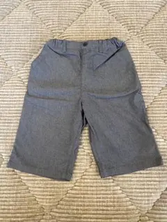 グレー ハーフパンツ ゴムウエスト