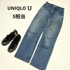 UNIQLO レギュラーフィットストレートジーンズ ブルー 23 XS~S