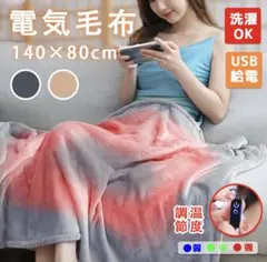 電気毛布 敷毛布 140×80cm 温度調節可能 usb 電気ブランケット