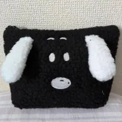 スヌーピーもこもこ舟形ポーチ
