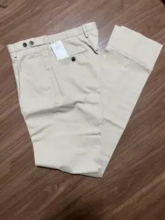 【新品裾上無し】ユナイテッドアローズ名門イタリア生地ワンタックコットンスラックス