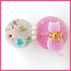 1点もの【花~花*花~】レジンヘアゴム ブローチ ペンダント - メルカリ