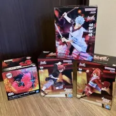 銀魂　銀時&神楽&神威フィギュア、鬼滅の刃　炭治郎フィギュアライト　4点セット