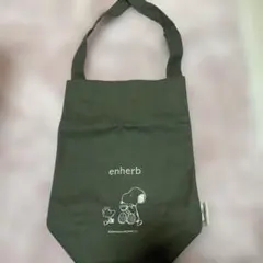 enherb スヌーピー トートバッグ カーキ