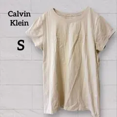 希少✨Calvin Klein【S】ベージュ　半袖　Tシャツ 海外古着