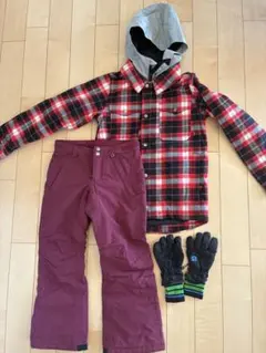 Burton スノーボード ウェア上下セット グローブ付ジュニア サイズS
