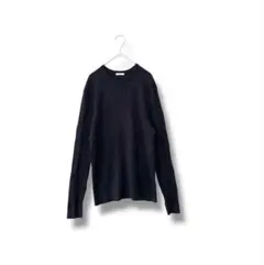 ジーユー GU リブクルーネックセーター XL ブラック　黒　長袖　伸縮性 無地